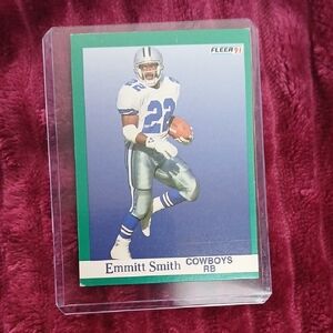 Fleer 91 Emmitt Smith Cowboys Card